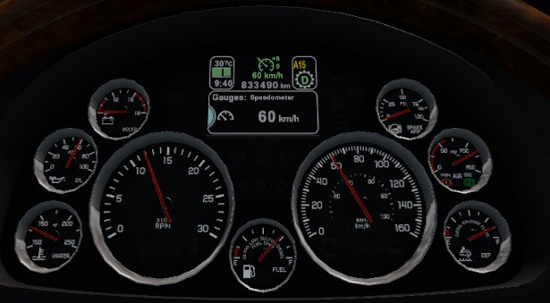 Metric speedometer 160 km/h for Kenworth t680 t880